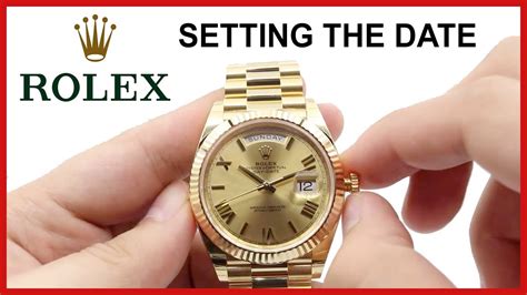 how to adjust the time on a rolex watch|setting date on Rolex.